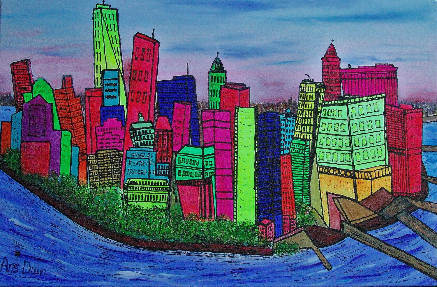 New York, Manhattan. Ans Duin Original painting for sale