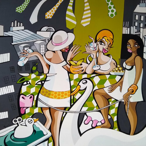 L'amour est dans le verre de Alfredo Lopez, Pintura a la venta en Singulart