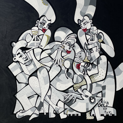 Surprise Party van Alfredo Lopez, Schilderij te koop op Singulart