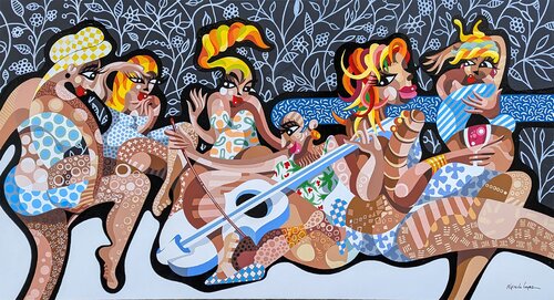 Sérénade aux Étoffes Rêvées von Alfredo Lopez, Malerei kaufen auf Singulart