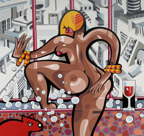 Satisfaction et accomplissement van Alfredo Lopez, Schilderij te koop op Singulart