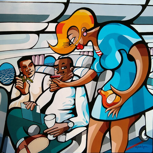 Me too, I drink and I smoke de Alfredo Lopez, Pintura a la venta en Singulart