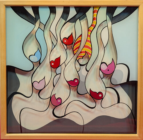 L'union des femmes van Alfredo Lopez, Schilderij te koop op Singulart