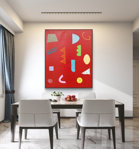 COMPOSITION IN RED van MIRIAM CHIERA, Schilderij te koop op Singulart