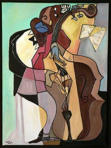 LE CONTREBASSISTE di Richard Boigeol, Pittura in vendita su Singulart