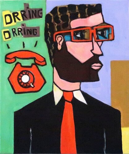 GASTON LE TELEFON di Richard Boigeol, Pittura in vendita su Singulart