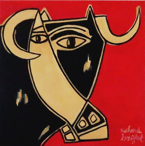 CONSTRUCTION TêTE DE TAUREAU di Richard Boigeol, Pittura in vendita su Singulart