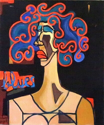 CHANTEUSE DE BLUES von Richard Boigeol, Malerei kaufen auf Singulart