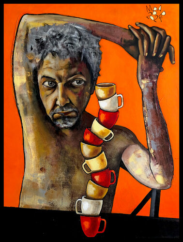 Coffee lover di Mikhail Baranovskiy, Pittura in vendita su Singulart