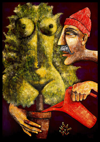 Love nature, motherfuckers! di Mikhail Baranovskiy, Pittura in vendita su Singulart