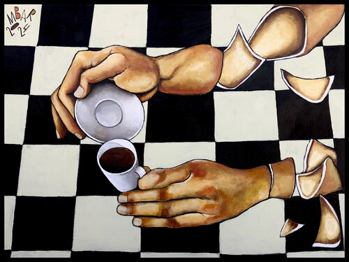 Passion for coffee by Mikhail Baranovskiy, 회화 for Sale on Singulart