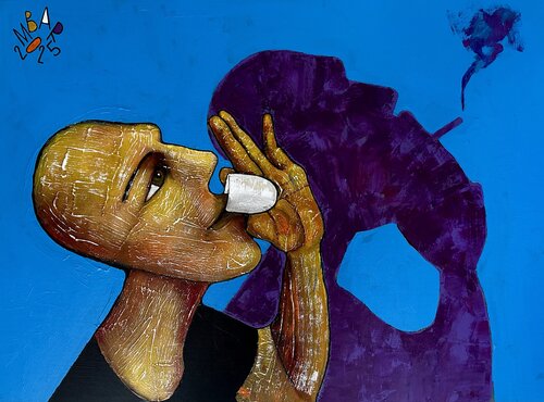 Coffee and cigarettes de Mikhail Baranovskiy, Pintura a la venta en Singulart