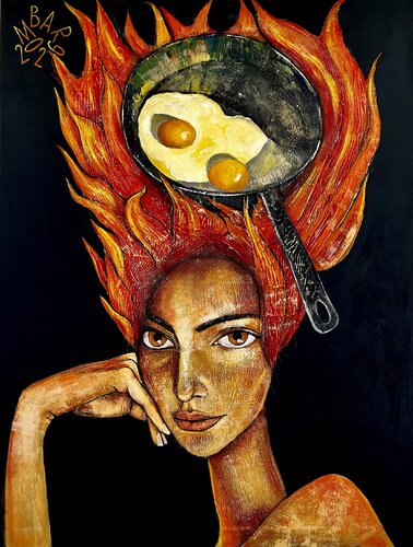 Girl on Fire de Mikhail Baranovskiy, Pintura a la venta en Singulart