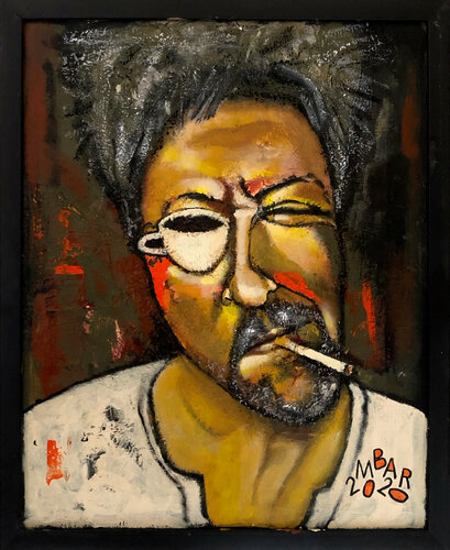 Coffee and cigarettes, self portrait di Mikhail Baranovskiy, Pittura in vendita su Singulart