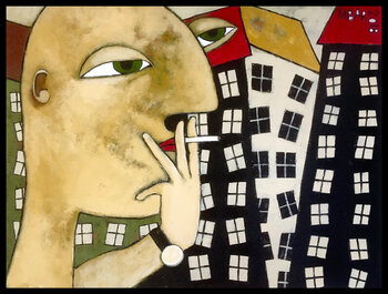 Walking, smoking Mikhail Baranovskiy