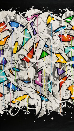 Funkhaus - Back in Black by Michel Cren Pietsch, Painting for Sale on Singulart
