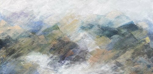 Montañas de atardecer van Sara Sepúlveda, Schilderij te koop op Singulart