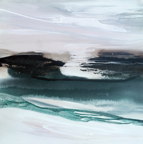 Stromschnellen am grünen Fluß di Conny Niehoff, Pittura in vendita su Singulart