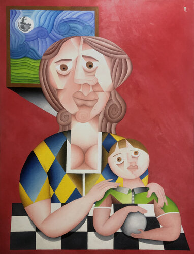 Mother & Son van Teixeira Leite, Schilderij te koop op Singulart