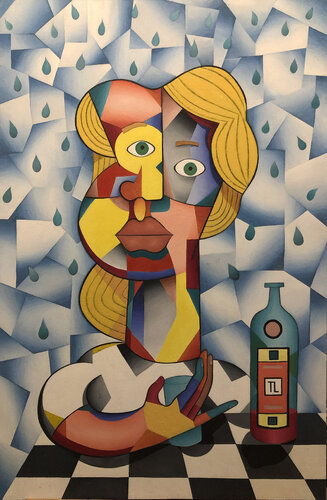 Girl in the rain van Teixeira Leite, Schilderij te koop op Singulart