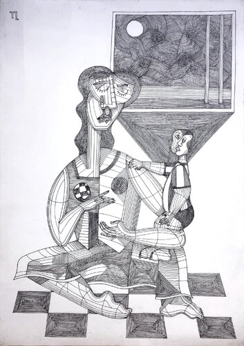 Woman and Son von Teixeira Leite, Zeichnungen kaufen auf Singulart