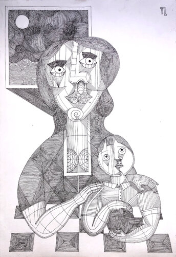 Mother and Son von Teixeira Leite, Zeichnungen kaufen auf Singulart