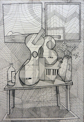 Musician's Table von Teixeira Leite, Zeichnungen kaufen auf Singulart