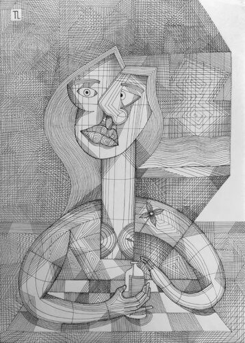 Woman in the window par Teixeira Leite, Dessin en vente sur Singulart