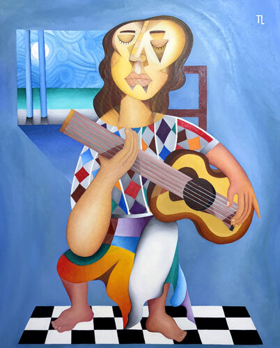 Woman and Viola von Teixeira Leite, Malerei kaufen auf Singulart