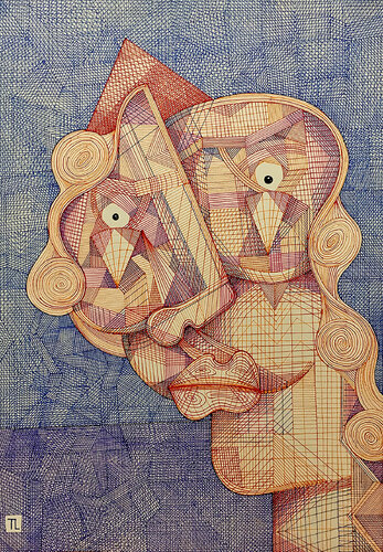 Woman in Red Hat by Teixeira Leite, Drawing for Sale on Singulart