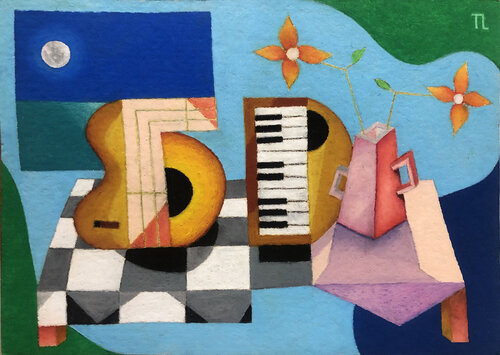 Musician's Table - Pastel 7 by Teixeira Leite, Painting for Sale on Singulart
