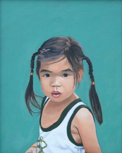 Portrait of “ Mook “ di Yothin Kanokbanpot, Pittura in vendita su Singulart