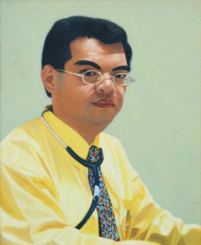 Portrait of “ Dr.Suthin “ di Yothin Kanokbanpot, Pittura in vendita su Singulart