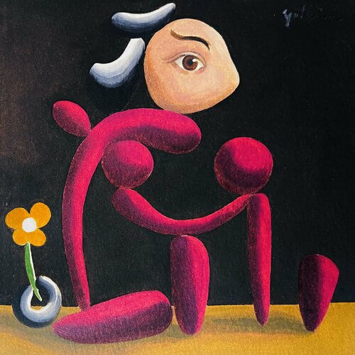 “ La jeune fille au fleur “ No.4 par Yothin Kanokbanpot, Œuvre sur papier en vente sur Singulart