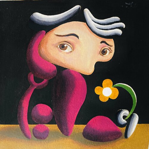 “ La jeune fille au fleur “ No.1 by Yothin Kanokbanpot, Work on Paper for Sale on Singulart