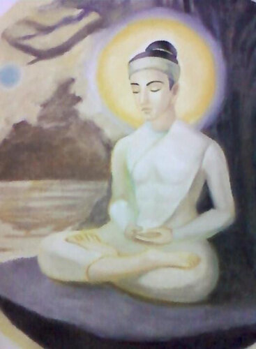 The Enlightenment of Gautama Buddha van Yothin Kanokbanpot, Schilderij te koop op Singulart