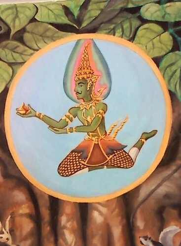 The Enlightenment of Gautama Buddha di Yothin Kanokbanpot, Pittura in vendita su Singulart