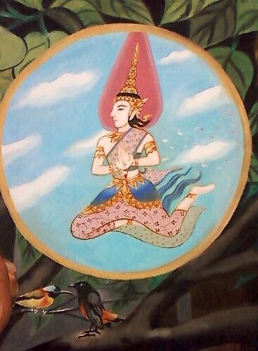 The Enlightenment of Gautama Buddha di Yothin Kanokbanpot, Pittura in vendita su Singulart