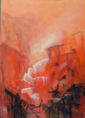 'Composition in Red' par Aase Lind, Peinture en vente sur Singulart