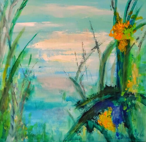 'Springtime at the Seaside no 2' di Aase Lind, Pittura in vendita su Singulart