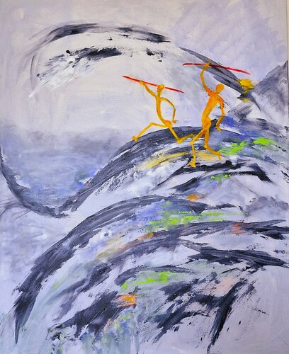 'Nature vs Civilization' par Aase Lind, Peinture en vente sur Singulart