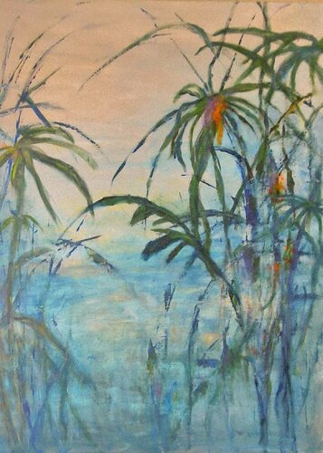 'Tropical Garden 2' van Aase Lind, Schilderij te koop op Singulart