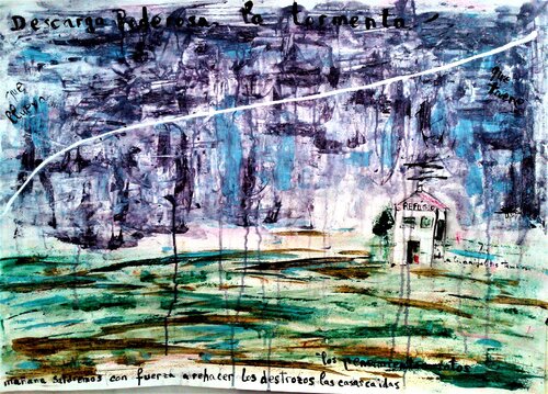 Descarga poderosa la tormenta by JOAN PARRAMON, 종이 for Sale on Singulart