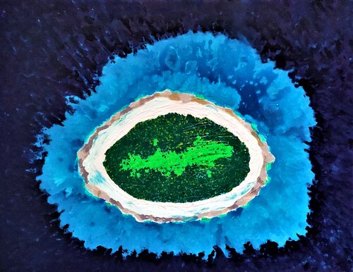 HOMENAJE A LA TIERRA. Takutea. Cook Islands van JOAN PARRAMON, Schilderij te koop op Singulart