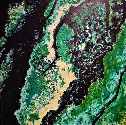 HOMENAJE A LA TIERRA 23.  Adjumani. Uganda (Nilo Blanco) van JOAN PARRAMON, Schilderij te koop op Singulart