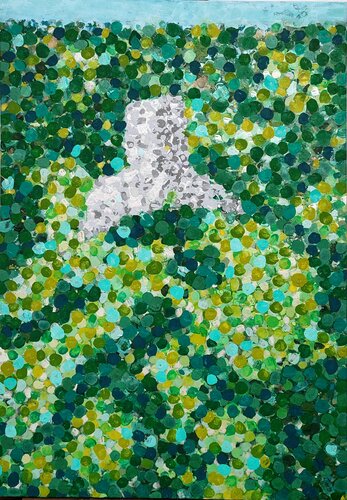 HOMENAJE A LA TIERRA 40.  El silencio del guardian de piedra von JOAN PARRAMON, Malerei kaufen auf Singulart