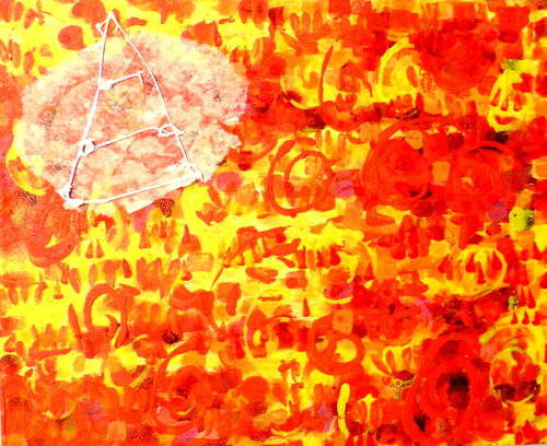 Diálogo de partículas antes de la creacion. Dialogo con el fuego. de JOAN PARRAMON, Pintura a la venta en Singulart