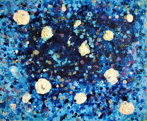 Objetos ... no identificados sobre fondo azul. von JOAN PARRAMON, Malerei kaufen auf Singulart