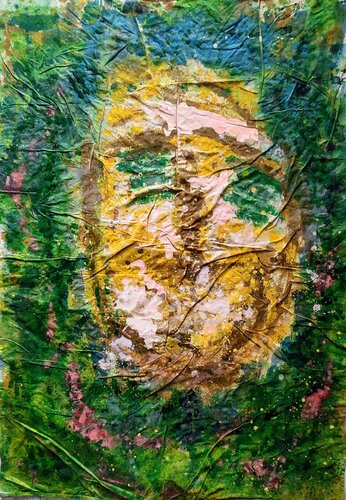 Abstracción. Autorretrato 11/2025. Telas encontradas di JOAN PARRAMON, Pittura in vendita su Singulart