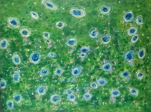 Azules  sobre Verdes di JOAN PARRAMON, Pittura in vendita su Singulart